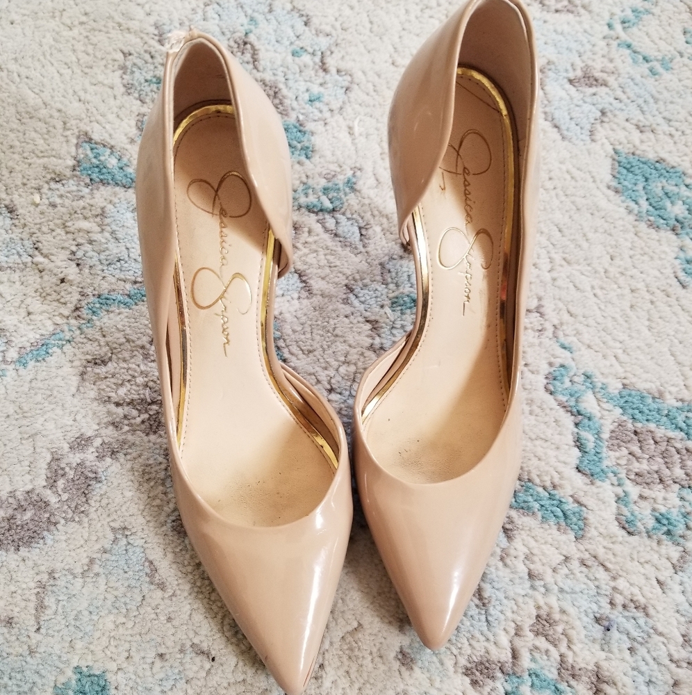 Jessica Simpson beige heels